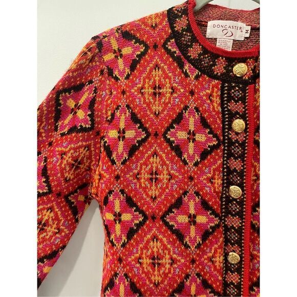 Doncaster Cardigan Sweater Pink M - Picture 5 of 6